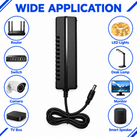 Adaptateur secteur de bureau à découpage haute efficacité 24V 2A 48W AC/DC personnalisé pour routeur et caméra CCTV, compatible prises UE, US, UK, AU