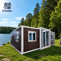 Maisons préfabriquées de luxe empilables de 40 pieds, extensibles de 20 pieds, avec chambre double