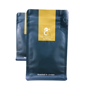 Bolsas de Café Personalizadas con Cierre Ziplock, Fondo Plano y Válvula, Color Azul, para Almacenamiento de Granos de Café - Product Image 2