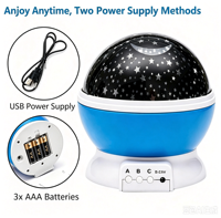 Proyector de Cielo Estrellado con Cambio de Color para Dormitorio Infantil, LED, USB, Recargable, Batería, Portátil, Luz Nocturna Cálida y Suave