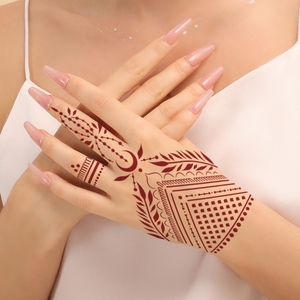 Vente en gros OEM nouveaux autocollants de tatouage au henné corps bras peint à la main maquillage étanche luxe temporaire tatouages <span class=keywords><strong>pochoir</strong></span> vente en gros - Product Image 2