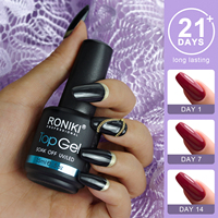 RONIKI Professionnel Ongles Vernis Gel UV Base Coat Sans Résidu Top Coat Brillant Couleur Transparent Mat Pailleté Gel
