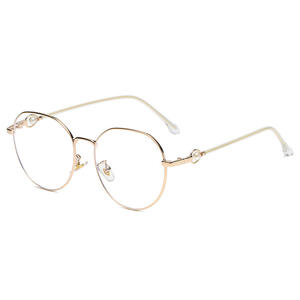Qianai – lunettes rondes anti-lumière bleue pour femmes, monture de taille moyenne, verres en ac, pont nasal standard, design irrégulier, P4 6070 - Product Image 1
