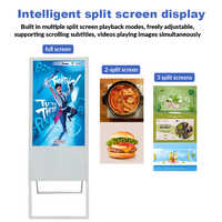 Afficheur numérique portable pliable de 32, 43 et 55 pouces, sur pied, avec écran LCD Android et contrôle CMS à distance