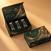 Boîte d'emballage pour peptides vétérinaires à couvercle magnétique mat, estampage à chaud or OEM, insert en mousse, logo personnalisé pour présentation de flacons