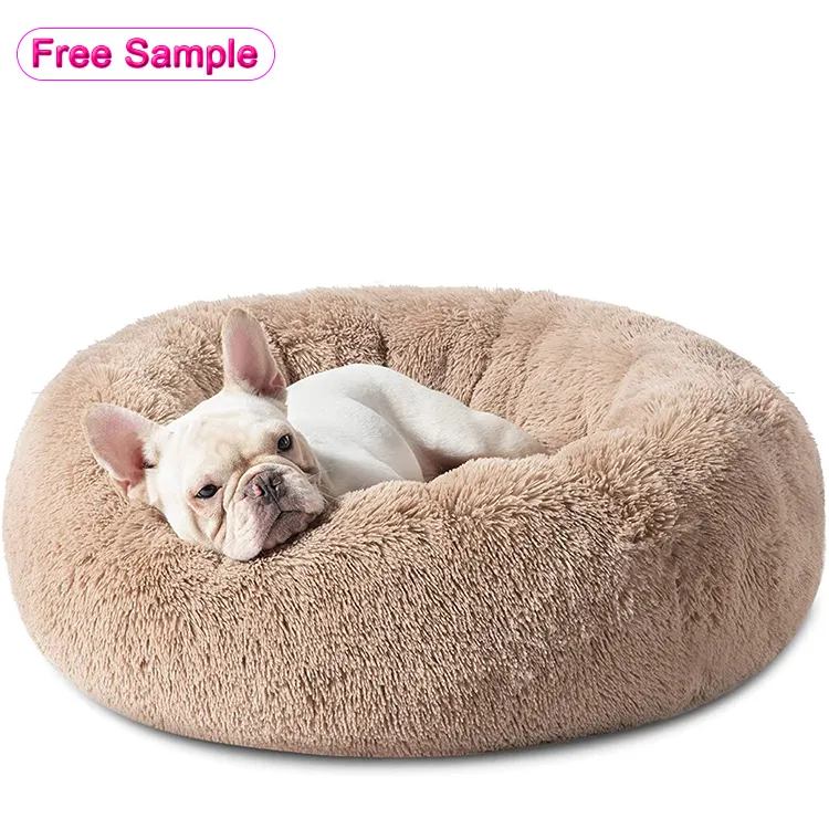 Small Medium Large Warm Plush Donut Couch Products Accessories Pet Dog Bed Sofa Manufacturer