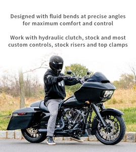 Điều Kiện Mới 1 inch phổ <span class=keywords><strong>chromoly</strong></span> đen xe máy tay lái cho fxlr/fxbb/fltr/flht mô hình cho trang bị thêm/nâng cấp - Product Image 4