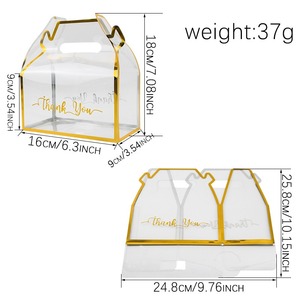 Nuova Lussuosa Scatola Trasparente in PVC per Caramelle con Manico Dorato, Confezione Regalo per Matrimoni, Feste e <span class=keywords><strong>Regali</strong></span> Festivi - Product Image 4