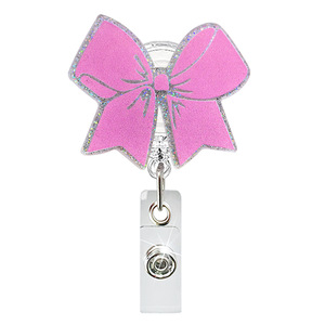 Nuevo lazo rosa acrílico retráctil insignia giratoria enfermera insignia carrete retráctil - Product Image 2
