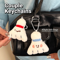 Porte-clés en peluche ballon de football mignon, semi-fait main, rembourré en coton PP, pendentif doux pour sac, cadeau pour fan