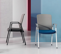 Chaise de bureau ergonomique en maille de luxe moderne pour conférences, avec accoudoirs réglables, fonction pivotante, mousse haute densité