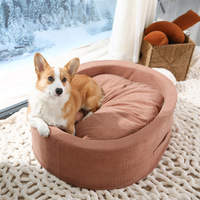 Hersteller von Haustier betten OEM Warm wasch bare Katzen betten Super weiches Wildleder gewebe Rundes Hunde bett mit hohem Rand und abnehmbarem Zustand