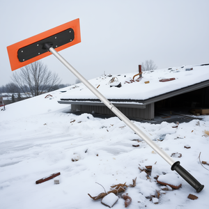 Rastrillo para nieve de 4 pies con mango ligero de espuma y hoja de plástico para limpiar desechos en techos de vehículos y garajes. - Product Image 2