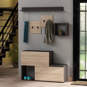 Design unico di alta qualità fabbricati in legno sala set con ganci appendiabiti scarpette scaffali di stoccaggio unità di scaffalatura - Product Image 1