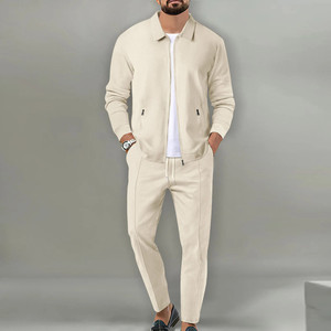 Giacca Casual a maniche lunghe con cerniera waffle e tailleur pantalone - Product Image 5