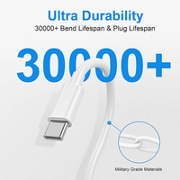 Câbles de charge rapide USB-C vers USB-C TPE 3A 60W 1M pour iPhone 15 16 et adaptateur Type-C pour téléphone portable Samsung – Expédition depuis l'entrepôt américain