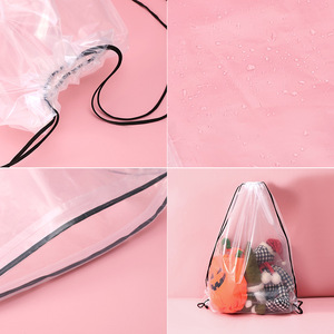 Transparent <b>Drawstring</b> <b>Backpack</b> Bag Pe08 Unisex Rope Handle Shopping Mall Use - Product Image 1
