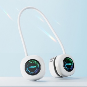 Ventilador de Cuello Portátil Recargable USB, Ventilador Eléctrico sin Aspas para Exteriores, Mini Ventilador Inalámbrico para Camping con Luces LED, Elegante Enfriador de Aire - Product Image 2