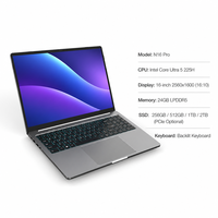 Ordinateur portable professionnel de 16 pouces avec processeur Intel Ultra 5 225H, prise en charge du Wi-Fi 6 et fonction de déverrouillage par empreinte digitale