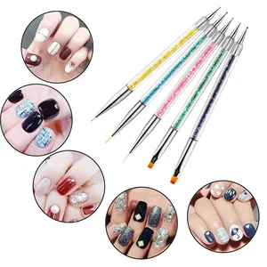5Pc Nails Art Dotting Pen Acrylic Drawing <b>Liner</b> Supplies Brush Rhinestone Gems Picker UV Gel Painting Manicure Accessoires <b>Tools</b> - Product Image 2