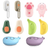 Brosse à vapeur électrique 3 en 1 autonettoyante multifonctionnelle personnalisée en gros pour animaux de compagnie brosse à vapeur pour chat brosse à vapeur pour animaux de compagnie
