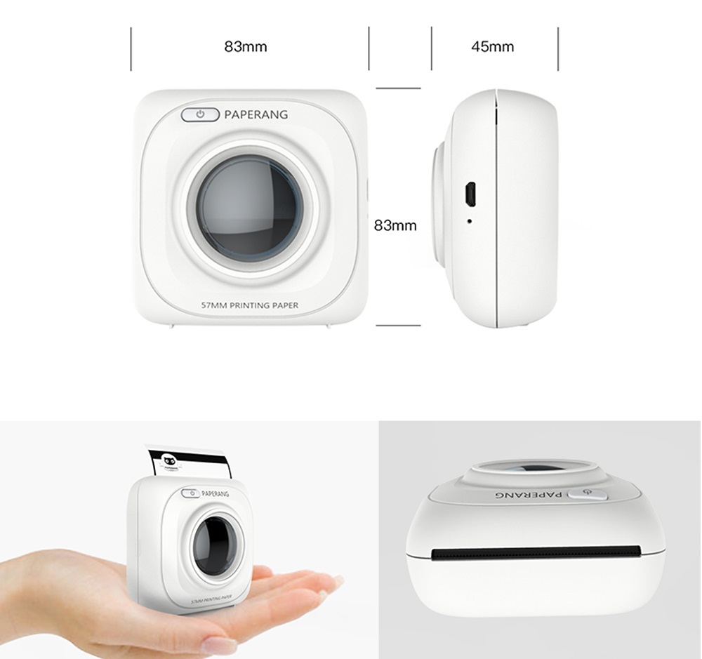 PAPERANG P1 Pink/Green Pocket Mini Photo Printer 203dpi BT4.0 Phone Connection Wireless Portable Thermal Printer Clearly