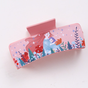 Collection Fête des Mères – Élégante Pince à Cheveux Requin Xiyin en Cuir PU Faite à la Main, Rose Doux, pour un Amour Familial Transfrontalier - Product Image 2