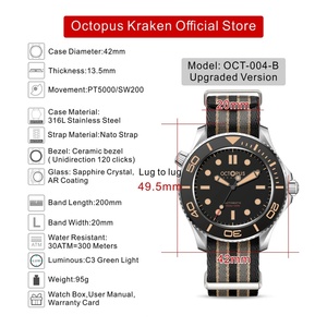 Octopus Kraken 42Mm Diving Men's <b>Automatic</b> Mechanical Watch Sapphire Stainless Steel Waterproof 30Bar C3 Reloj Hombre Watches Fo - Product Image 2