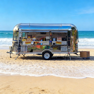 Remolque de Comida con Acabado Espejo Extendido y Dos Ventanas Abiertas, Ideal para Operaciones Comerciales de Hamburguesas y Bocadillos - Product Image 2