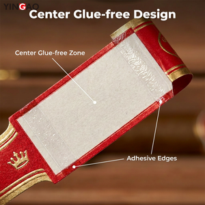 Étiquettes personnalisées gaufrées à chaud en feuille d'or pour bandes de cigares, étiquettes texturées avec logo, emballage de tabac, anneaux de cigares ornés, étiquettes découpées à la forme - Product Image 4