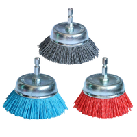 Brosse coupelle en fil de nylon industriel de 3 pouces Roue de polissage en acier pour le nettoyage de brosses abrasives OEM à tige hexagonale personnalisables de qualité bricolage