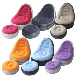 PVC Material <b>Inflatable</b> <b>Sofa</b> <b>Inflatable</b> Cushion Camping Leisure <b>Sofa</b> Portable Beach Lounger Collapsible Single <b>Sofa</b> - Product Image 1