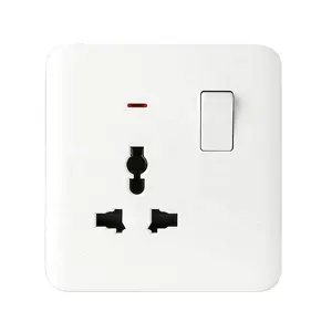 High quality PC Switched Socket 16A BS UK Standard Multi Function China Design Electric Wall Switches and Sockets