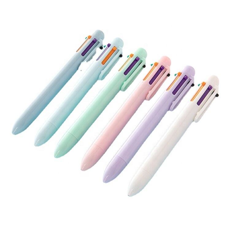 Slides Coloring 6 Color Retractable Ballpoint Pen Multi Ink Plastic Promotional Writing ...