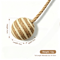 Jouet Chat Boule Sisal Griffoir Suspendu Interactif Corde Résistant aux Morsures pour Chats et Chiens