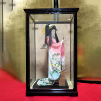Petite poupée japonaise Geisha Antique, pouces, petite poupée japonaise en verre acrylique clair et en bois, présentoir