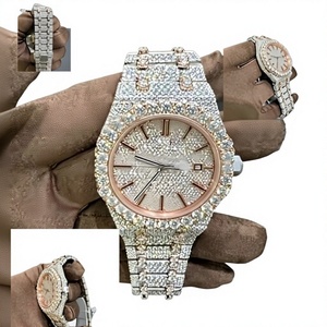 Reloj de Acero Inoxidable con Diamantes Moissanite Totalmente Cubiertos de Cristales, Regalo de Cumpleaños de Lujo para Hombre, VVS Hip Hop Bling - Product Image 1