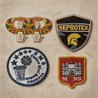 Écusson brodé personnalisé en sergé avec bordure, badge thermocollant, logo, emblème pour club, équipe, uniforme, accessoires vestimentaires, directement de l'usine