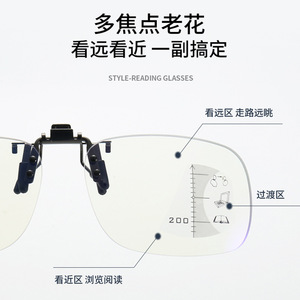 Lunettes de lecture multifocales progressives 201L, double usage, protection contre la lumière bleue, anti-lumière bleue, monture en PC, verres AC, unisexe - Product Image 3
