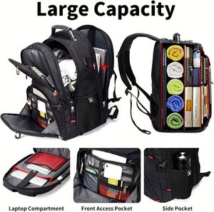 Sac à dos pour ordinateur portable OEM, imperméable, sac à dos professionnel, sac pour ordinateur, grande capacité, logo personnalisé pour les voyages et le bureau - Product Image 3