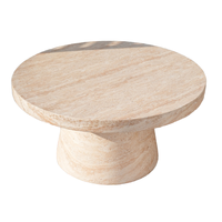 2025 vente chaude Faux travertin Table basse Table d'extrémité ronde pour salon extérieur
