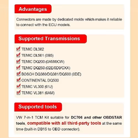 Kit TCM OBDSTAR VW 7 en 1 2026, Clonación de ECU, Lectura/Escritura de Mapas para Transmisión Automática VW Audi, Compatible con DC706