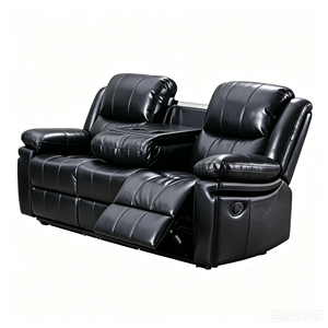 Juego de sofás ergonómicos de 6 plazas, de cuero sintético de alta calidad, reclinables manualmente, para el hogar, sala de estar, ocio y relajación. - Product Image 5