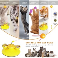 Jouet interactif pour chat à LED, bâton de stimulation à ventouse, rotation à 360°, lumineux dans le noir, en TPR durable pour chats d'intérieur et chatons