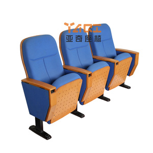 Silla de teatro Yachi Seat YA-L08B azul real con estructura metálica y mesa plegable para auditorio y sala de conferencias - Product Image 2