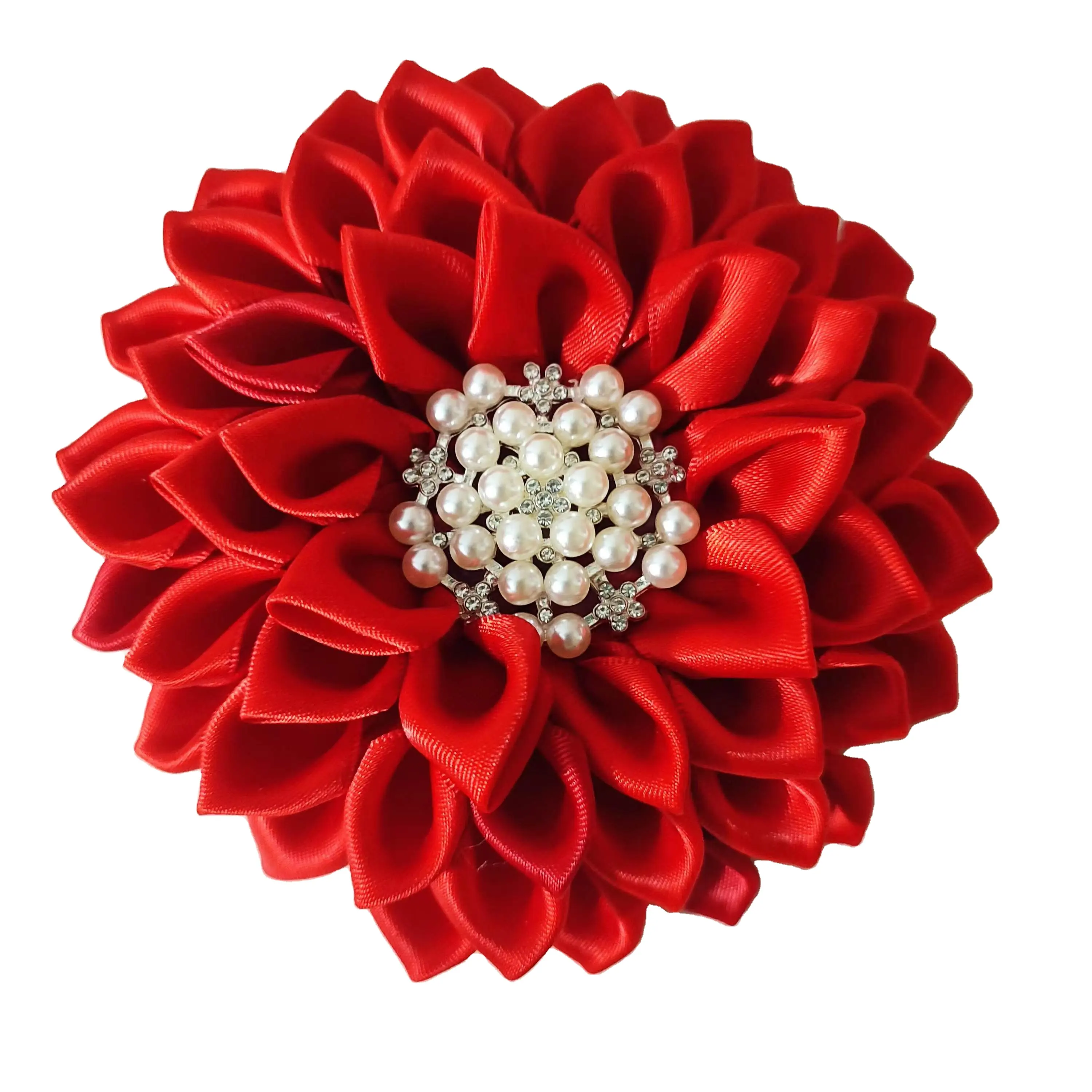 All red sorority Brooch flower best price 4.5X4.5 inches handmade Flower for women brooch pin