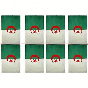 ธงโพลีเอสเตอร์จากผู้ผลิตโดยตรง ธงแอลจีเรียแบบเส้นพร้อมสายแขวน คุณภาพพรีเมียม ทนทานต่อการซีดจาง เหมาะสำหรับงานอีเว้นท์ - Product Image 1