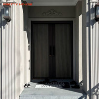 Puertas de Seguridad Modernas de Acero Inoxidable con Diseño de Una y Media Hoja para Entrada Principal de Casas, Apartamentos, Centros Comerciales y Uso en Exteriores