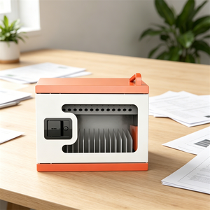 Gabinete de Carga para Tablets Compacto y Duradero con Cerradura de Llave de 10 Ranuras, Moderno y Personalizable, Portátil para Oficinas, Centros Comerciales, Escuelas y Hospitales - Product Image 4