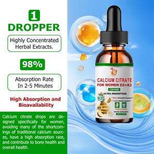 Formule à haute absorption, gouttes liquides de citrate de calcium pour femmes, soutient la force osseuse avec D3+K2, complément alimentaire pour le soutien osseux - Product Image 4